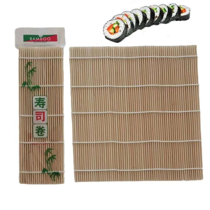 23 x 22cm  Bamboo Sushi Roll Non Adhesive Sushi Curtain(White)