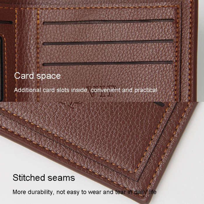 MenBense Men Wallet Casual Coin Purse Large Capacity Money Clip, Style: 555-1 (Black)