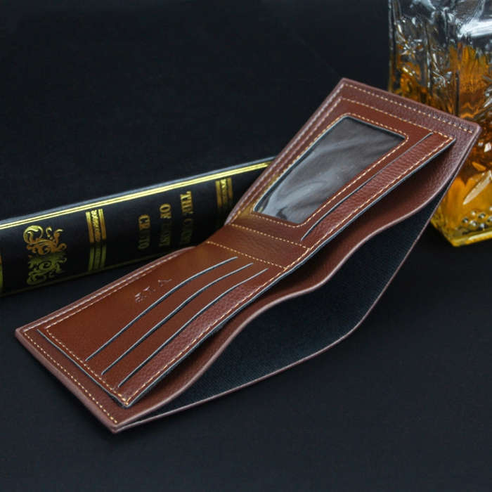 MenBense Men Wallet Casual Coin Purse Large Capacity Money Clip, Style: 555-1 (Black)