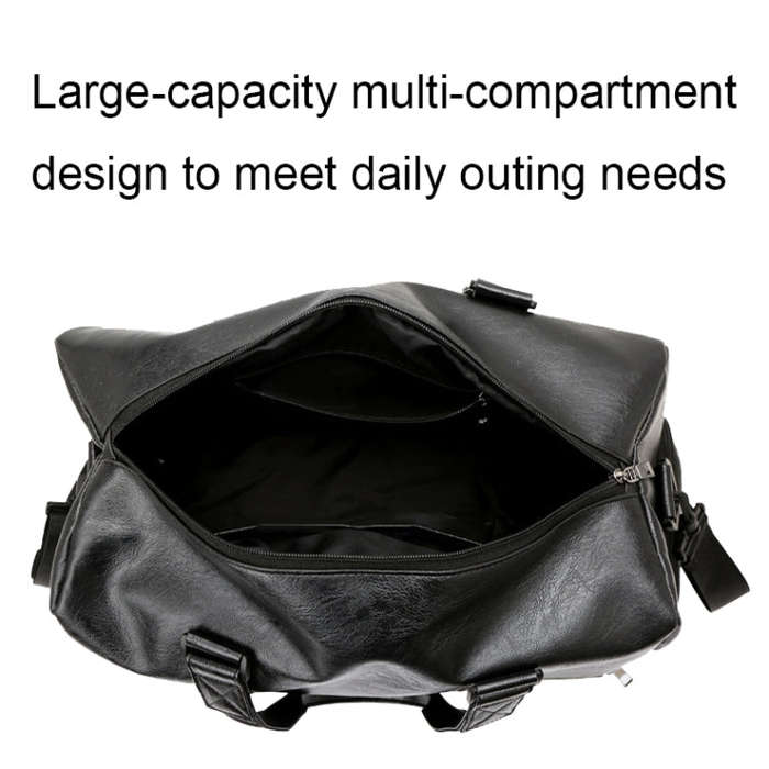 PU Leather Travel Fitness Bag Yoga Sport Training Bag with Shoe Compartment(Brown)