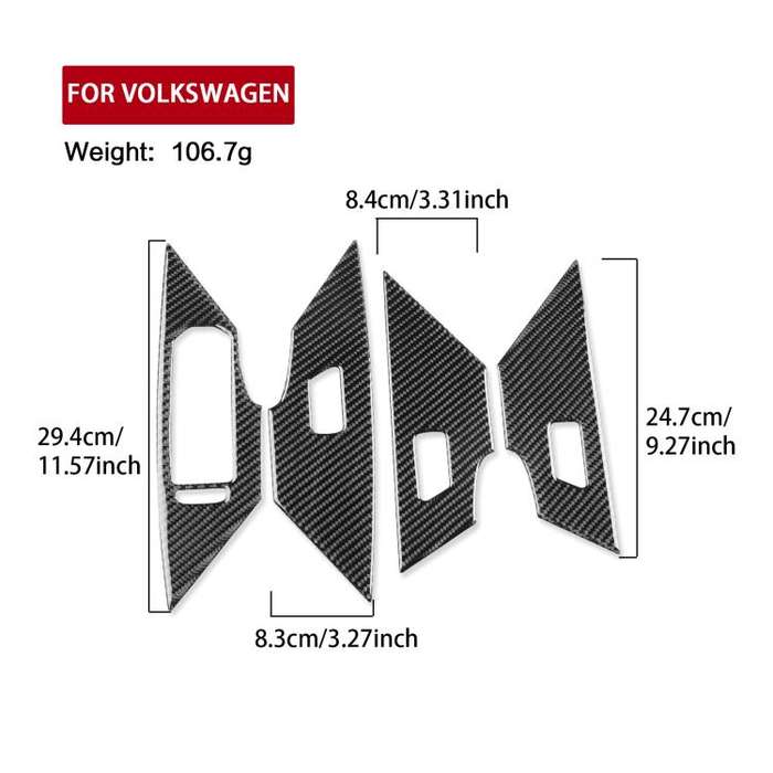 For Volkswagen Sagitar 2019-2023 4pcs /Set Left-hand Drive Lift Button Sticker(Red)