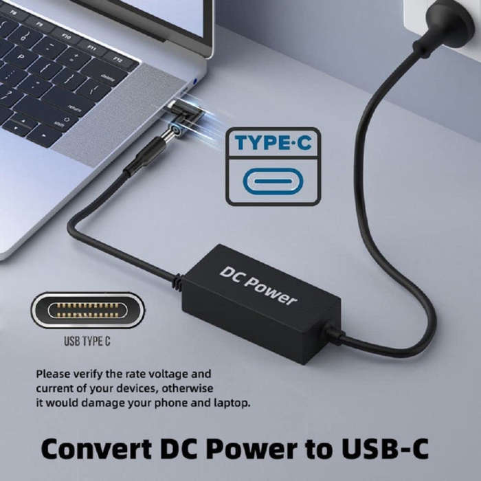 6.3x3.0mm E 65W Female To Type-C Male DC Power To PD Power Laptop Multifunction Adapter