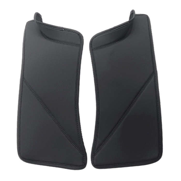 For Tesla Model Y Rear Door Built-In Sill Strip Rear Seats Anti-Kick Leather Protective Pad(Black)