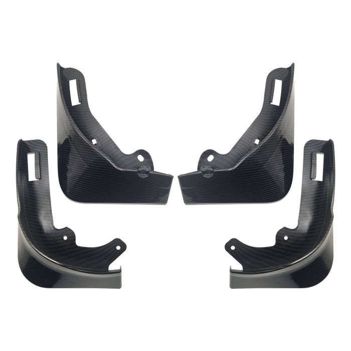 For Tesla Model Y Car Punch-Free Front And Rear Wheel Soft Rubber Mudguards, Style: Carbon Fiber