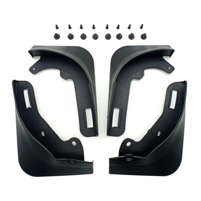 For Tesla Model Y Car Punch-Free Front And Rear Wheel Soft Rubber Mudguards, Style: Carbon Fiber