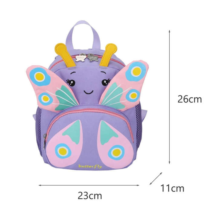 Children Schoolbag Shoulder Bag Girls Cute Cartoon Butterfly Backpack(Pink)