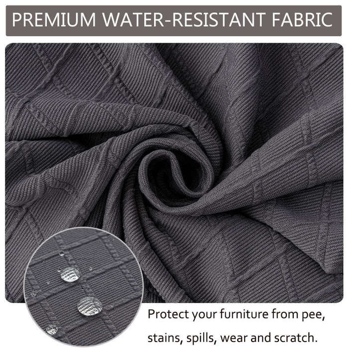 Diamond Plaid Jacquard Chair Cushion Cover Hotel Restaurant Dining Table Chair Cover(Beige)