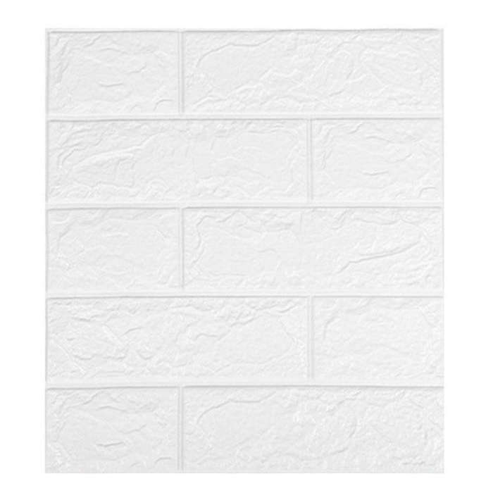3mm Thickness 35x38.5cm 3D Self-Stick Wallpaper Soft Wrapping Waterproof Wall Sticker(White)