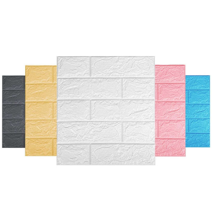 5mm Thickness 35x38.5cm 3D Self-Stick Wallpaper Soft Wrapping Waterproof Wall Sticker(Black)
