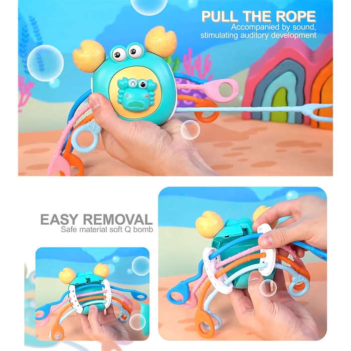 Baby Puzzle Fun Finger Pumping Toys Enlightenment Early Teaching Toys, Style: Cartoon Crab (Green)