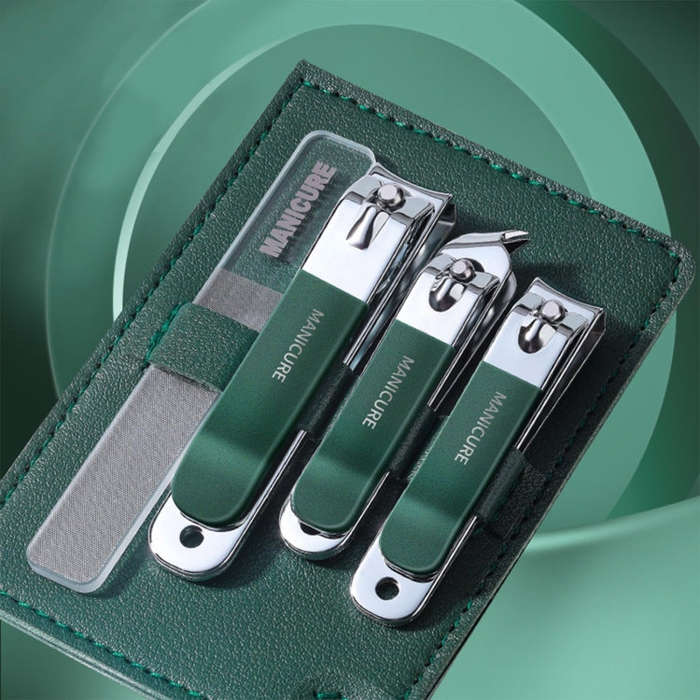 4pcs /Set Stainless Steel Nail Knife Set Household Portable Rotating Bag Nail Cutting Tool, Color...