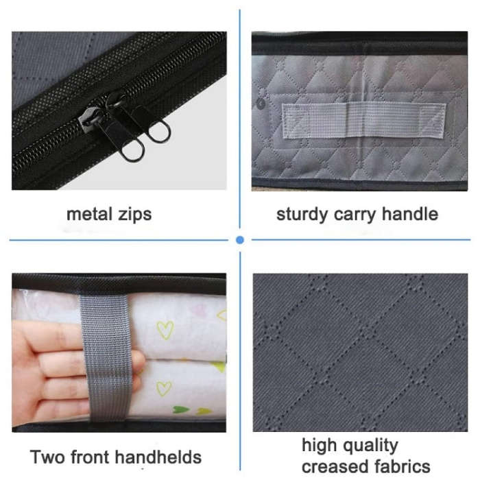 Non-woven Foldable Clothing Storage Bag Quilt Blanket Packing Bag(Gray)