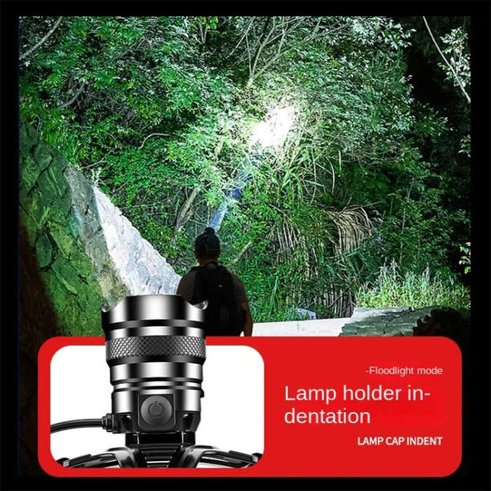 V103 P50 Outdoor Retractable Zoom Headlamp Waterproof Searchlight without Battery, Style: Sensor ...