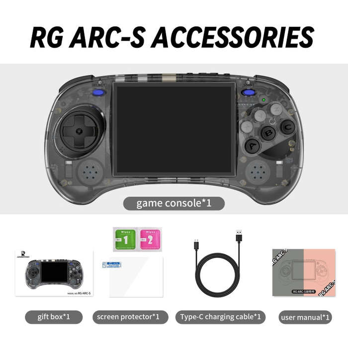 ANBERNIC RG ARC-S Handheld Game Console 4-Inch IPS Screen Linux System Portable Video Arcade 128G...