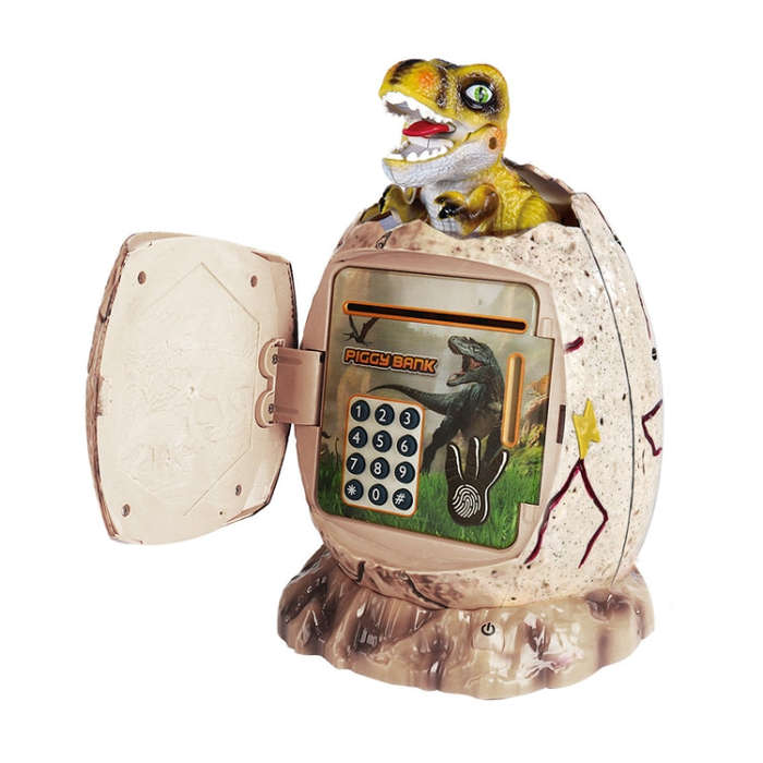 16.6 x 15.8 x 26cm Fingerprint Dinosaur Egg Password Money Bank Kids Toys Gifts Tyrannosaurus Rex...