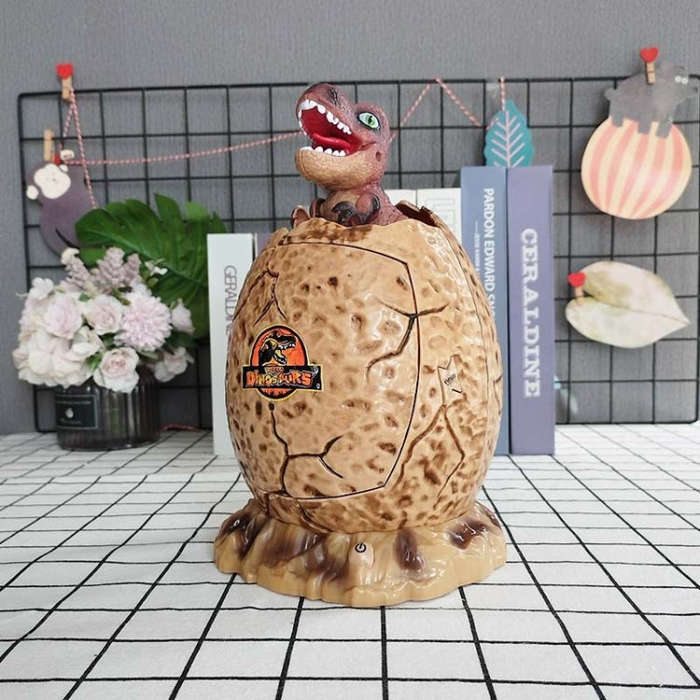 16.6 x 15.8 x 26cm Fingerprint Dinosaur Egg Password Money Bank Kids Toys Gifts Tyrannosaurus Rex...