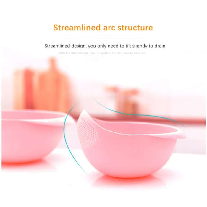 Kitchen Rice Sieve Multifunctional Draining Washing Basket(White)