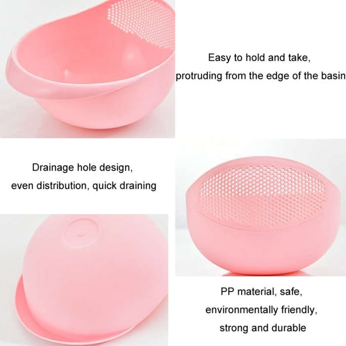 Kitchen Rice Sieve Multifunctional Draining Washing Basket(White)