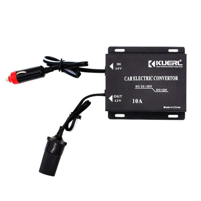 Car Audio Subwoofer Modification Cigarette Lighter Plug Power Converter Buck, Model: 24V-12V 10A