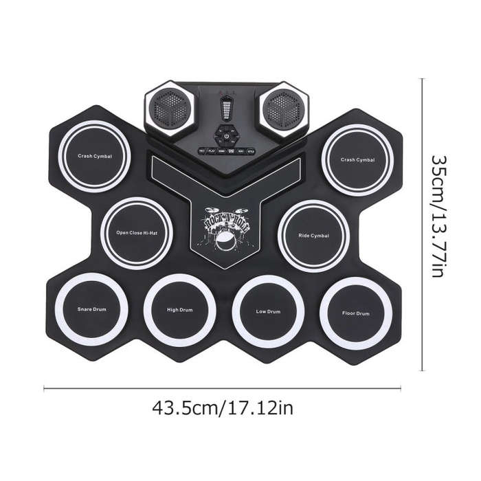 G6008 Desktop Drums With Sound Lithium Portable Drum Set Bluetooth Kids Practice Drum(Black)