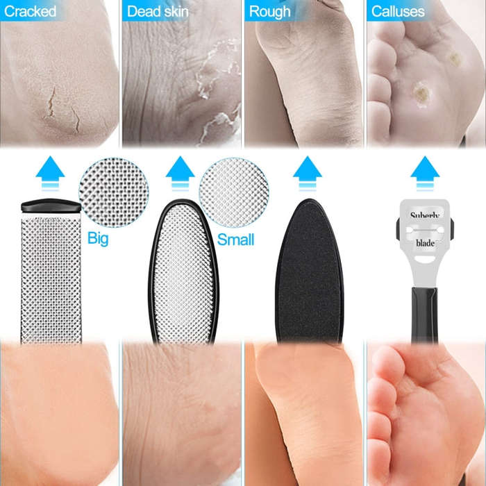 10 In 1 Foot File Clean Tool Kit Foot Care Pedicure Tools Set(Black)
