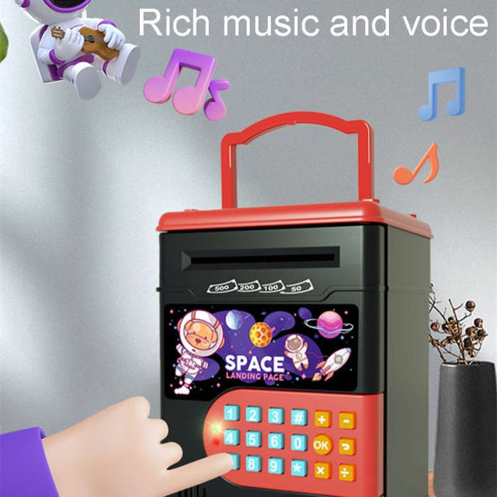 13.5 x 12.3 x 19.5cm Space Astronaut Fingerprint Savings Jar Children Musical Password Money Bank...
