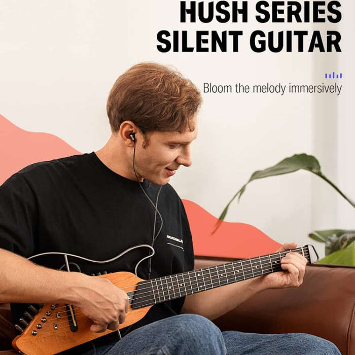 DONNER Smart Headless Silent Guitar Travel Portable Detachable Acoustic Guitar, Style: Maple Mode...