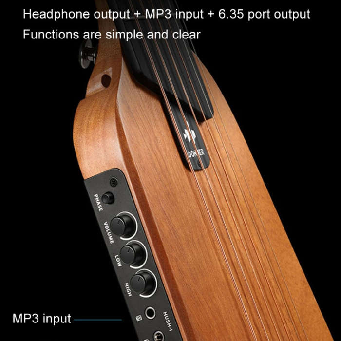 DONNER Smart Headless Silent Guitar Travel Portable Detachable Acoustic Guitar, Style: Mahogany