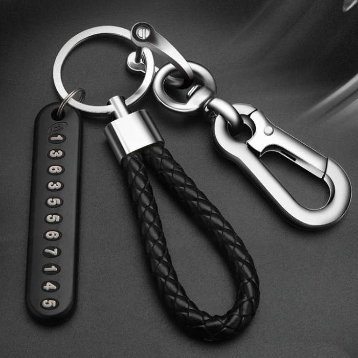 Car Key Anti Lost Woven Lanyard Pendant Keychain Cell Phone Number Plate(8 Horseshoe Buckle+Hand ...