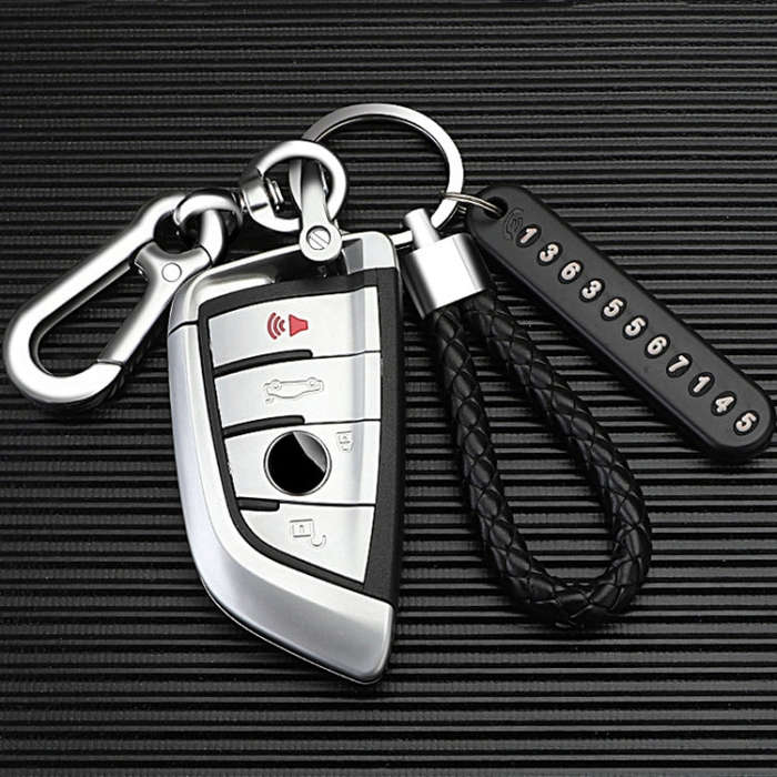 Car Key Anti Lost Woven Lanyard Pendant Keychain Cell Phone Number Plate(8 Horseshoe Buckle+Hand ...