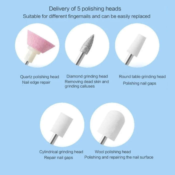 M3 USB Charging Portable Electric Nail Polisher Nail Art Tools Home Nail Art Instrument(Pink)
