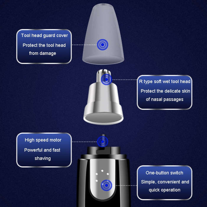 Electrical Nose Hair Trimmer Shaving Nose Hair Motorized Eyebrow Razor Nasal Cleaning Tools