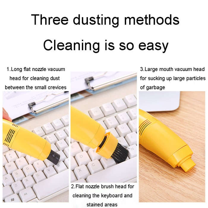 Mini USB Interface Keyboard Cleaning Brush Portable Computer Dust Remover(Yellow)