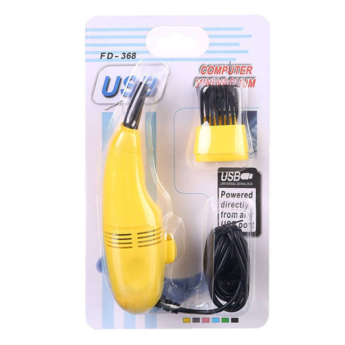 Mini USB Interface Keyboard Cleaning Brush Portable Computer Dust Remover(Yellow)