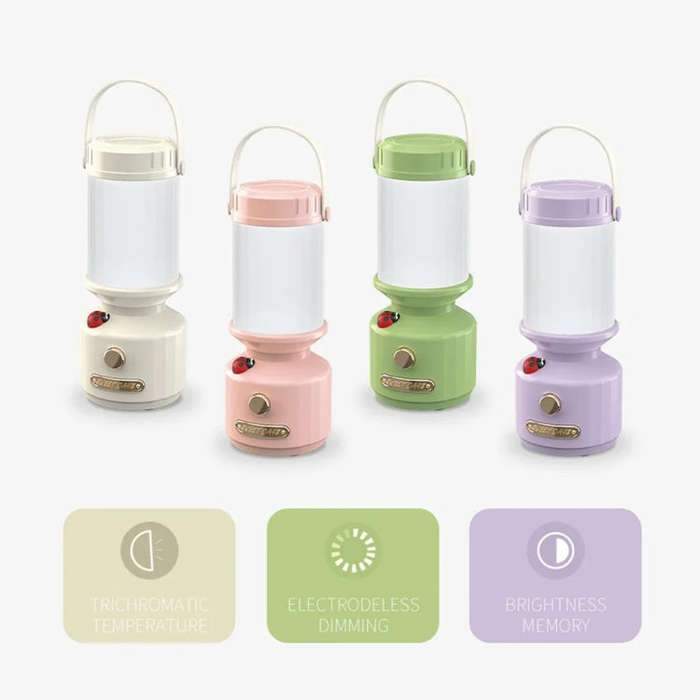 Tripolar Dimmable LED Bedside Night Light Camping Decorative Ambient Light(Purple)