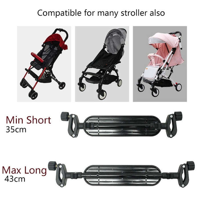 Baby Stroller Accessories Adjustable Pedal Footrest Highchair Footboard(Black)