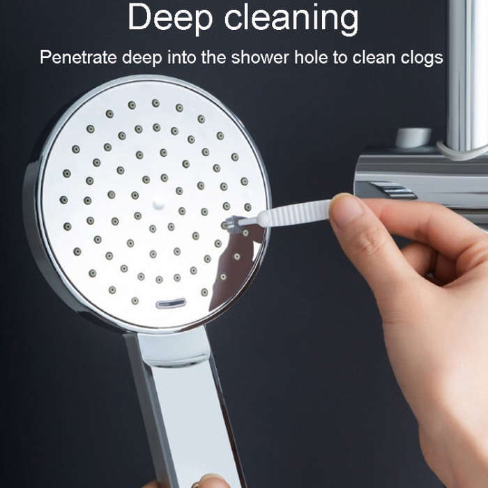10pcs /Pack Multifunctional Shower Hole Cleaning Brush Anti-Blocking Bath Faucet Washing Tool(White)