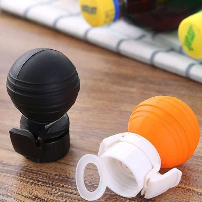 7 x 4cm Silicone Ball Carbonated Beverage Fresh-Keeping Cover Coke Bottle Inflatable Cap(Color Ra...