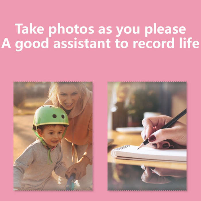 C15 Mini Student Bluetooth Inkless Photo Label Thermal Printer, Spec: Pink+5 Stickers+5 Paper