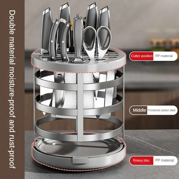 Home Thicken Knife Organizer Chopstick Cylinder Kitchen Drainage Countertop Shelf, Specification:...