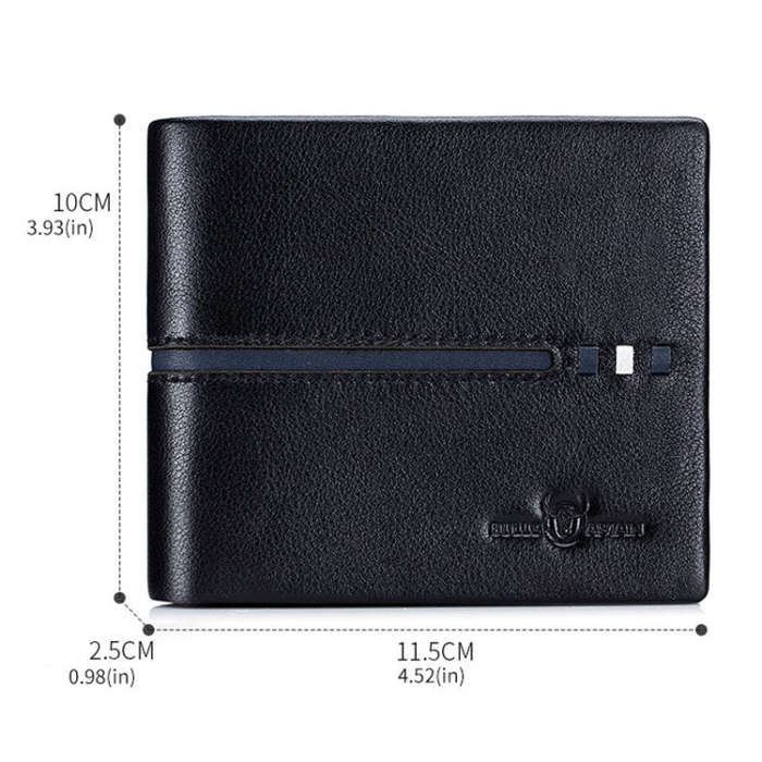 BULL CAPTAIN 0200 Large-capacity First-layer Cowhide Multi-card Slot Wallet RFID Anti-theft Card ...