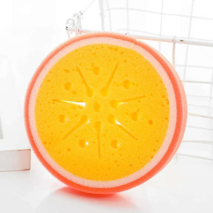 Fruit Model Thickened Sponge Dishcloth Rag Dish Towel, Style: Orange
