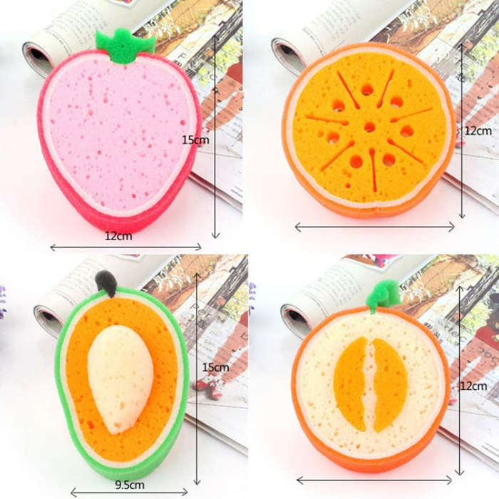 Fruit Model Thickened Sponge Dishcloth Rag Dish Towel, Style: Orange