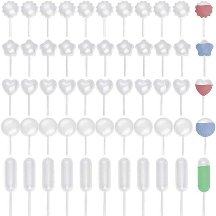 50pcs /Pack 4ml Jam Injection Baking Straw Disposable Plastic Dropper Jam Syringe, Model: Love Shape