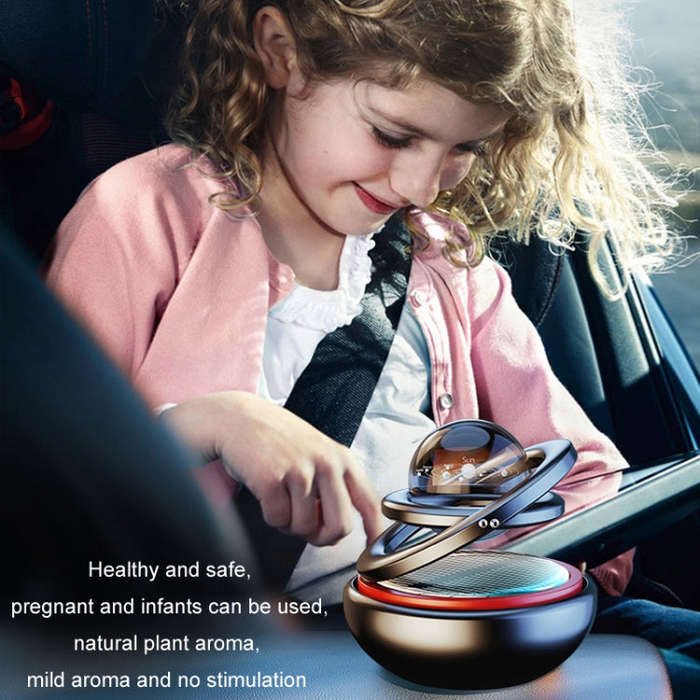Interstellar Vast Solar Rotating Car Aromatherapy Ornaments, Color: Black
