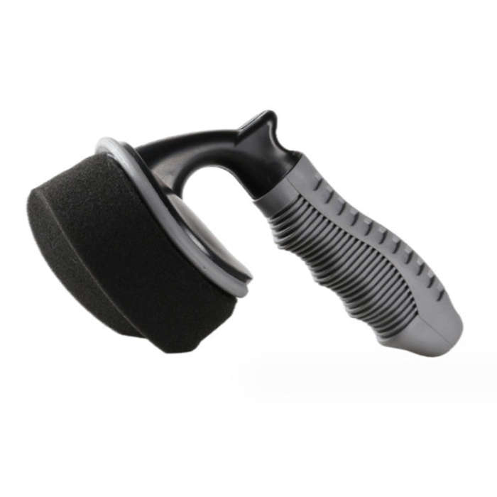 Durable Car Tire Waxing Curved Sponge Brush(Sponge+Handle)