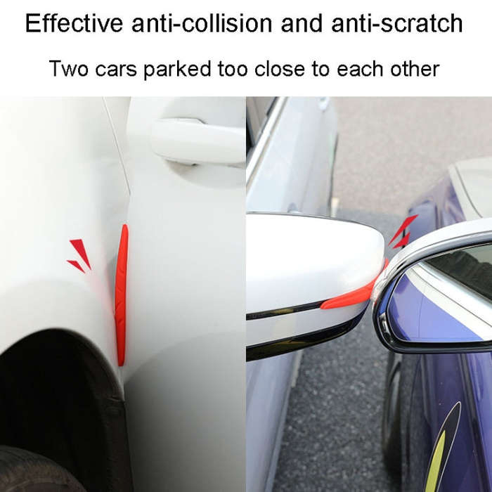 SAHNSHI 4pcs /Pack 7755 Car Door Anti-Collision Silicone Strip Bumper Mirror Thickening Decorativ...