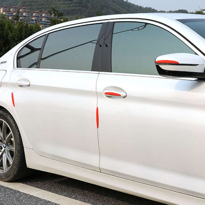 SAHNSHI 4pcs /Pack 7755 Car Door Anti-Collision Silicone Strip Bumper Mirror Thickening Decorativ...