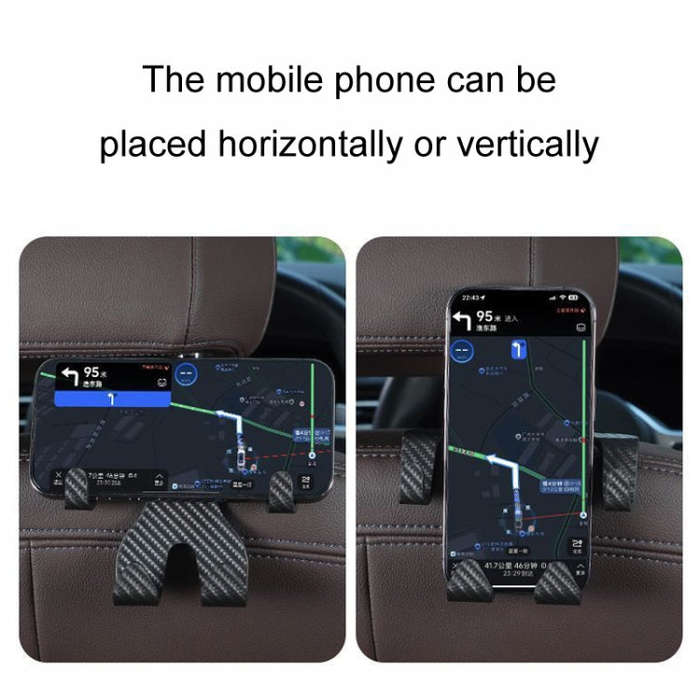 Car Storage Hook Rear Seat Invisible Multi-function Mobile Phone Holder(Black)