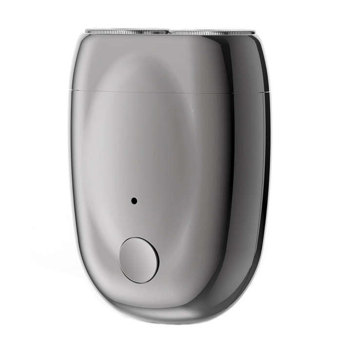 Double-head Mini Magnetic Shaver Portable Men Electric Shaver(Silver Black)